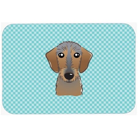 Carolines Treasures BB1171MP Checkerboard Blue Wirehaired Dachshund Mouse Pad; Hot Pad Or Trivet; 7.75 X 9.25 In.